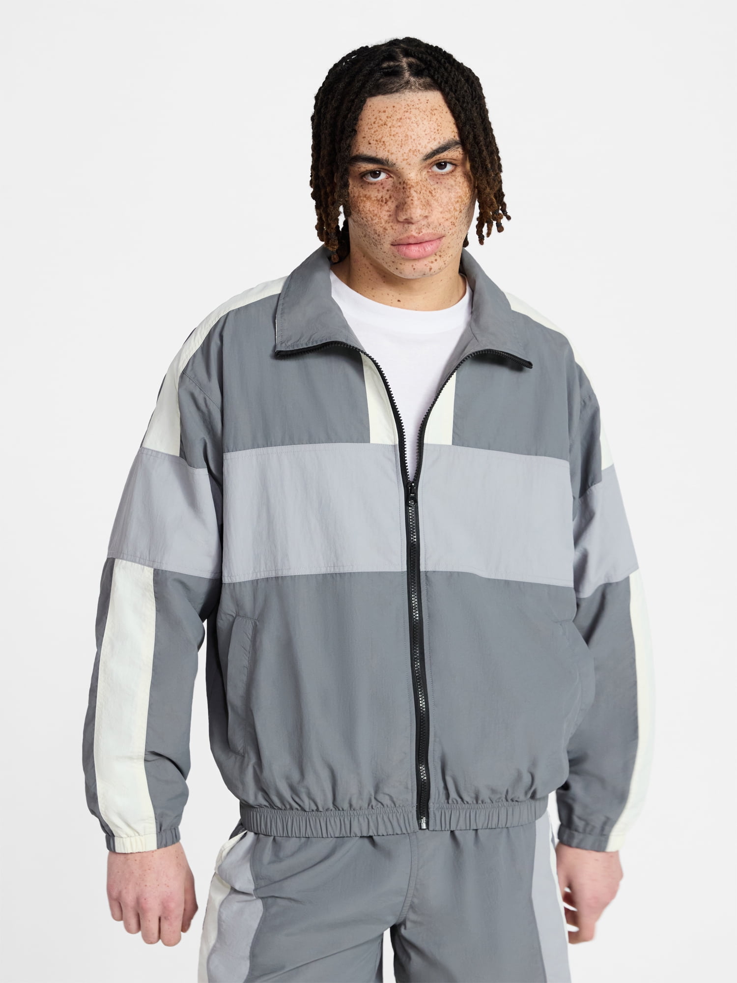 Free Assembly Men's Zip Front Floral Cotton Jacket, Sizes S-XL