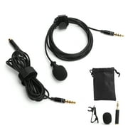 LaMaz Professional Lavalier Microphone Mini Collar Clip Mic 3.5mm 2M Audio Cable Live RecordingBlack