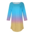 thumbnail image 3 of Womens Long Sleeve Shirts Tops 3/4 Length Sleeve Tops 2025 Spring Neck Casual Print Tunic T Shirts Three Quarter Length Tops Shirts Blouses for Women Dressy Casual, 3 of 4