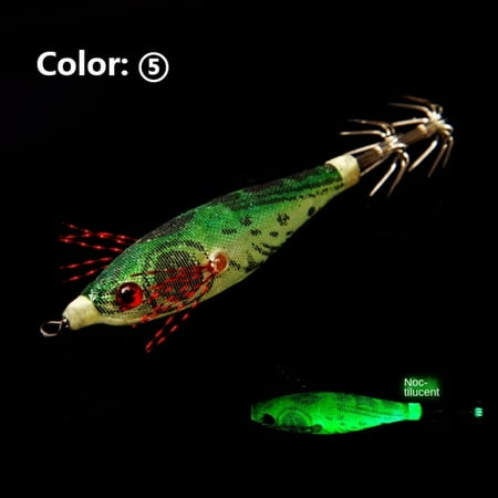 Lifelike Simulation Lead Sinker 75mm 5.5g Jigs Hook Squid Hook Shrimp Bait Wood Shrimp Lures Octopus Lure COLOR 5