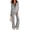 Gray, variant on 2 Piece Sets for Women Ribbed Knit 2 Piece Outfits Contrast Collar Long Sleeve Button V‑Neck Top Ruffle Trim Flare Pants Set Casual Lounge Matching Suit Green XL