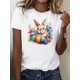 thumbnail image 1 of Women's Easter Bunny & Egg Print Casual Tee - Soft, Stretchy ,Round Neck, Perfect for Spring Celebrations, 1 of 6