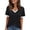 Black, variant on Boho Tops For Women Summer Solid Color V Neck Short Sleeve Casual Warm Tee Shirts Sportswear,White,M