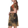 thumbnail image 2 of Fotbe Robe Motif Cowboy Américain Style Années 1860 Robe Décontractée Mode Femme Manches Courtes Robe Maxi Robe t-Shirt Robe Longue Rayée Robe Maxi à Blocs de Couleur, 2 of 6