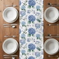 thumbnail image 4 of Blue Spring Floral Short Table Runner 60 Inches Long,Watercolor Botanical Elegant Cotton Linen Table Runners Dresser Scarves,Fabric Tabletop Scarf Furniture Cover for Home Dinner Party Decor 13"x60", 4 of 8