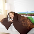 thumbnail image 4 of Homewish Pixel Geometric Queen Comforter Set, Modern Abstract, 3-Piece Luxury Reversible, 4 of 8