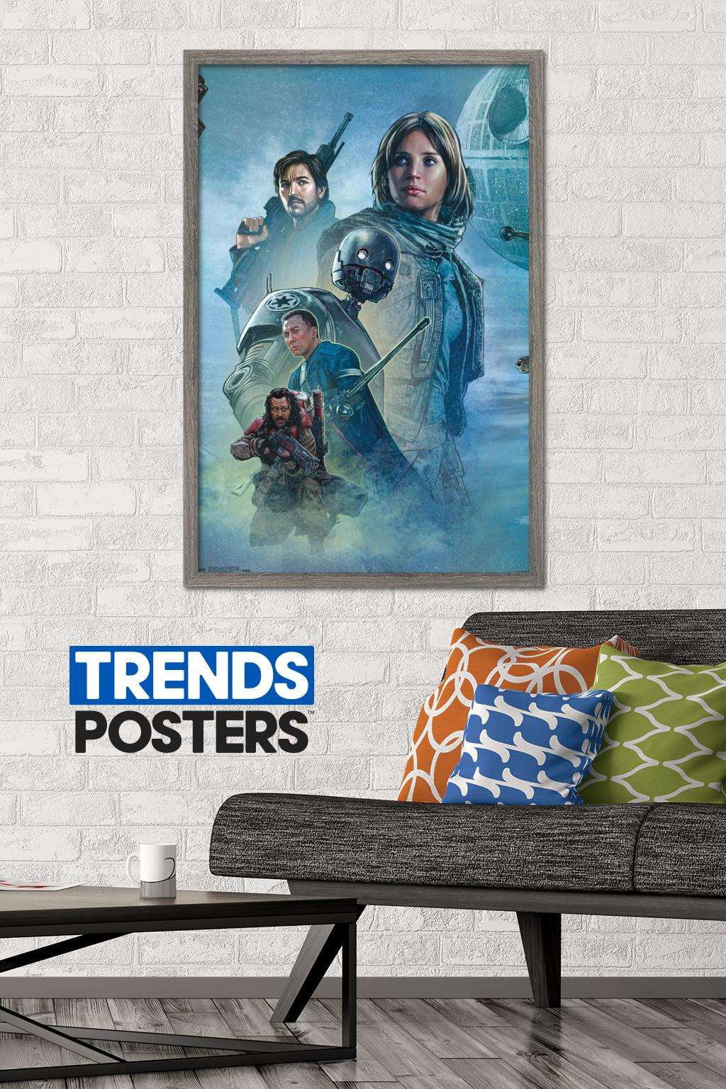 Star Wars: Rogue One - Celebration Mural Wall Poster, 22.375" x 34", Framed
