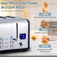 thumbnail image 4 of CUSIMAX 4 Slice Toaster, Stainless Steel, Ultra-Clear LED Display & Extra Wide Slots, with Dual Control Panels of 6 Shade Settings, Cancel/Bagel/Defr, 4 of 7
