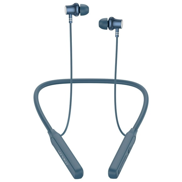 Auriculares Bluetooth con banda para el cuello LANDIBO V5.2 con micrófono 35H, color azul