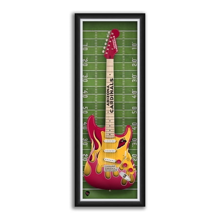 Arizona Cardinals 14 x 37 Framed Electric Guitar Print