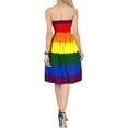 thumbnail image 3 of HAPPY BAY Women's Boho Beach Smocked LGBTQ Pride Flag Rainbow Stripe Dress Tube Top Strapless Dresses for Women One Size Colorful, Stripes, 3 of 3
