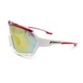 thumbnail image 3 of Xloop Oversized Mirror Lens Wrap Around Plastic Riding Sport Sunglasses White Red - Orange Mirror, 3 of 4