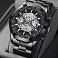 thumbnail image 3 of Reloj Automático Esqueleto Acero Inoxid Impermeable Hombre, 3 of 6