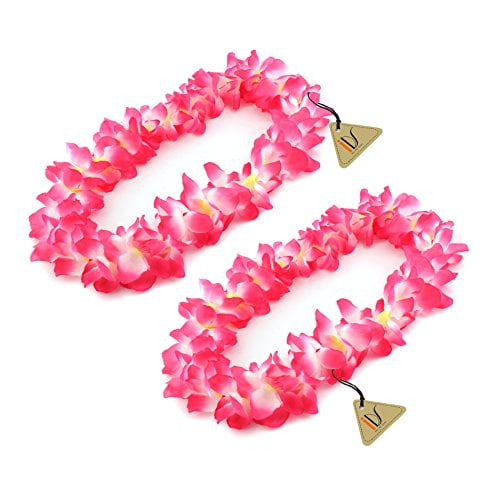 Leis Fiori Poliestere Leis Hawaiane Per Feste - 12 Ghirlande Fiorite Tropicali Decorazioni Feste - Foto 6