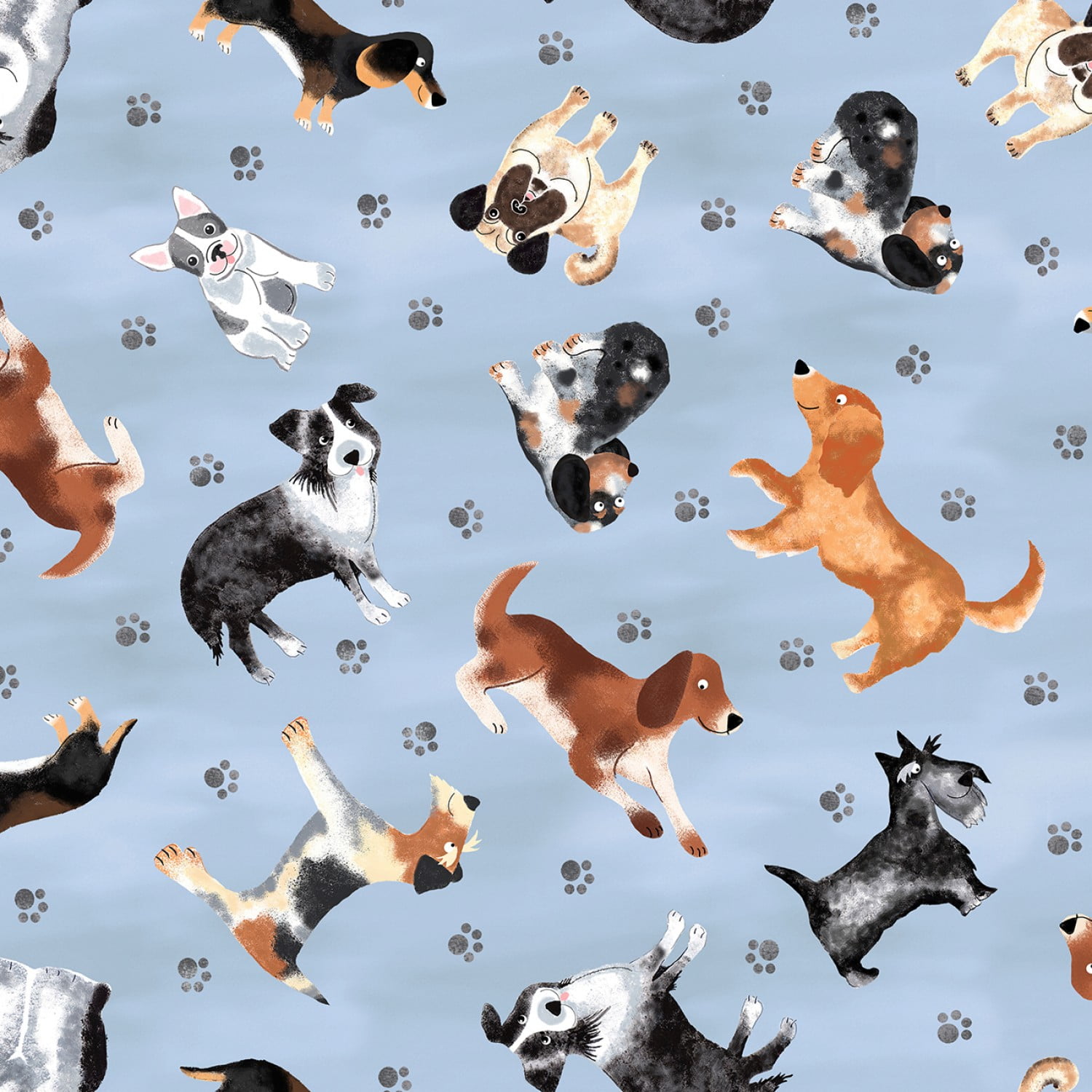 Fabric pure cotton grey dogs pet obedience school pups cotton fabric