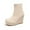 A Beige, variant on Women's Ankle Boots Wedge Booties Ankle Heels Boots Bow Knot Stacked Heeled Winter Dress Shoes Trendy Streetwear Dress Shoes Black 41