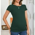thumbnail image 6 of Bearsland Women's Short Sleeve Maternity Tops Side Ruched Tunic T-Shirts Pregnancy Clothes, 6 of 7