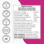 SuperSmart Saw Palmetto 320mg per Day (High Strength) - Serenoa Repens Berries Extract - Saw Palmetto Oil Supplement for Men & Women | Non-GMO & Gluten Free - 30 Softgels