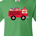 thumbnail image 4 of Inktastic Valentine Fire Truck Heart Bear Youth T-Shirt, 4 of 5