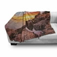 thumbnail image 3 of National Parks Soft Flannel Fleece Blanket, Lighthouse on the Harbor Sea Shoreline with Horizon Sky New England Design, Cozy Plush for Indoor and Outdoor Use, 50" x 60", Multicolor, by Ambesonne, 3 of 6