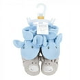 thumbnail image 2 of Hudson Baby Infant Boy Animal Fleece Booties 2-Pack, Blue Elephant Hippo, 0-6 Months, 2 of 5