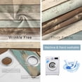 thumbnail image 4 of Farmhouse Teal Brown Blackout Curtains for Bedroom/Living Room, Thermal Insulated Kitchen Curtains, Country Ombre Wooden Grommet Darkening Window Treatment Drapes 52"x63"x2, 4 of 8