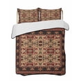 thumbnail image 2 of Quilts Twin Size, Brown Red Boho Soft Comforter Bedding Set for Bed, Vintage Geometric Abstract Art Lightweight Quilted Bedspread with Pillow Cover(2 Pieces) for All Season, 68x86 Inch, 2 of 6