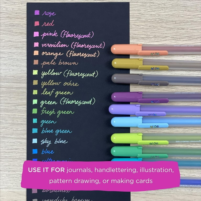 Pack of 6 black Fine-liners Journaling Handwriting School Work Pens pink,  Blue or Purple Set 