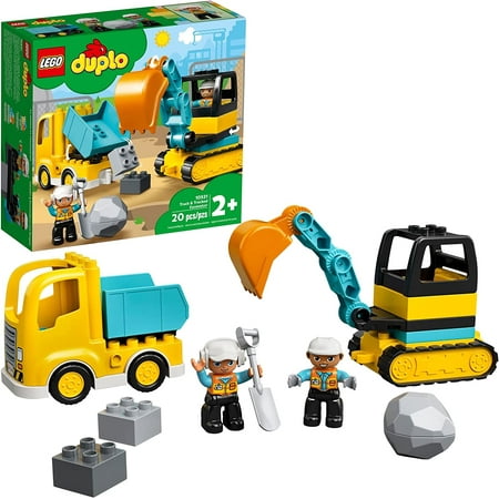 LEGO DUPLO Town Truck & Tracked Excavator Construction Vehicle 10931 Toy for Toddlers 2 - 4 Years Old Girls &...