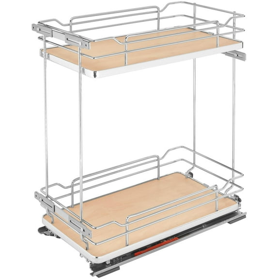Rev-A-Shelf 5322-Bcsc-11 Contemporary 11-3/4"W X 21-1/2"H Two Tier Sold Shelf Surface Pull