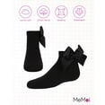 thumbnail image 6 of MeMoi Girls Bow-on-Back Cotton-Rich Anklet Sock - Girls - Female, 2, Black, 6 of 7