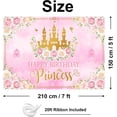 thumbnail image 2 of Princess Happy Birthday Banner Pink Princess Birthday Party Decorations Pastel Floral Castle Backdrop for Girls Princess Party Supplies, 2 of 9