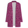 thumbnail image 4 of Women's Plus Size Burgundy Dot Print Cardigan, Long Sleeve Open Front Tunic with Pockets, 4 of 8
