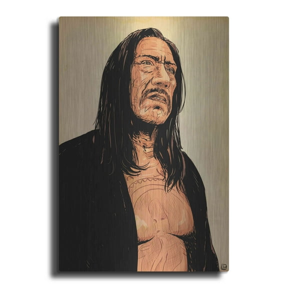 Luxe Metal Art 'Danny Trejo' by Giuseppe Cristiano, Metal Wall Art, 12"x16"