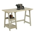 thumbnail image 3 of Convenience Concepts Designs2Go 29.25" Tall Trestle Desk with Shelves, Cherry, 3 of 4