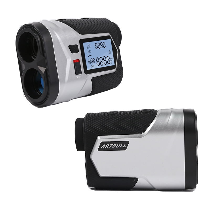 Golf Rangefinder with Wind Speed and Direction Pin Locking with Visual Jolt