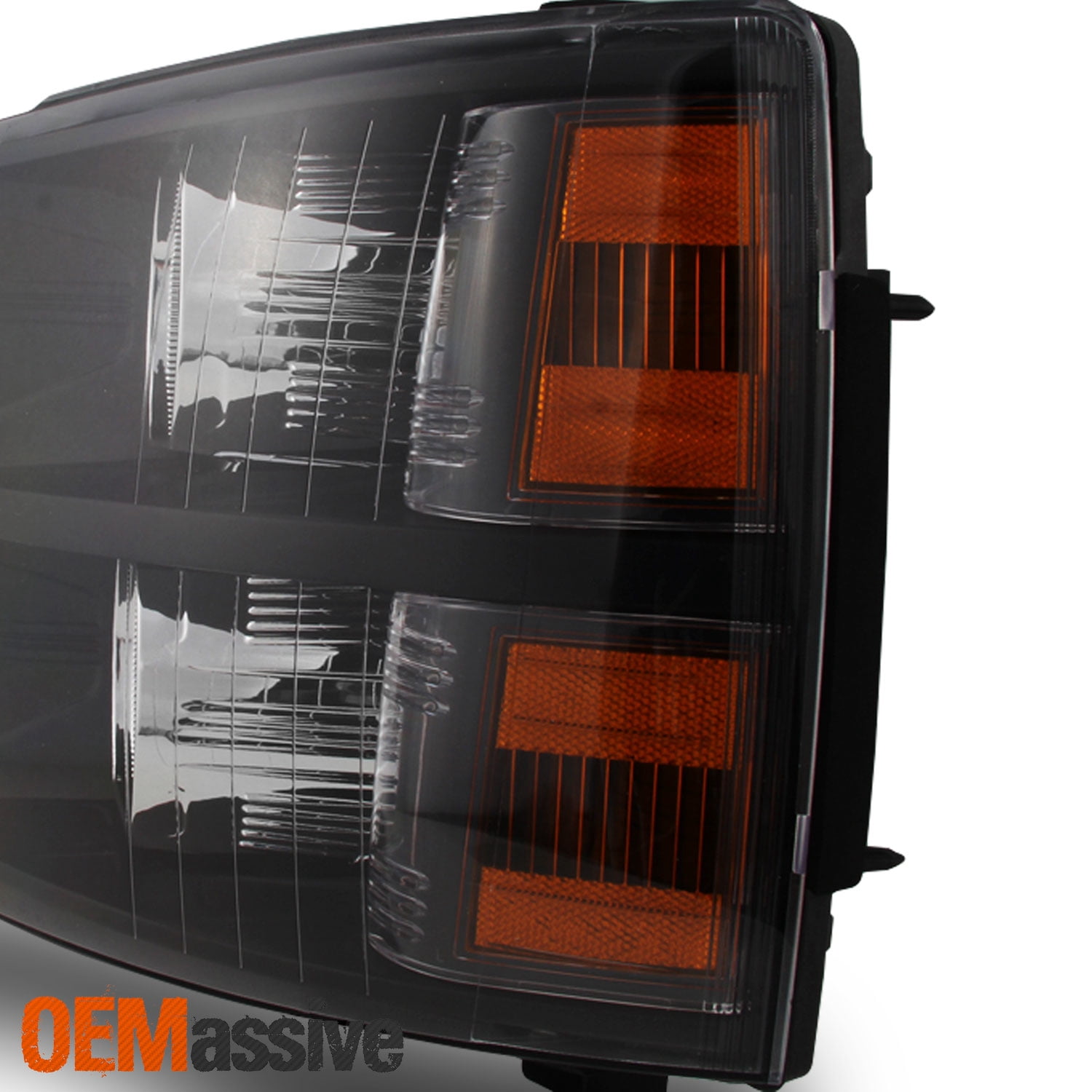 AKKON - For 2007-2013 Chevy Silverado Replacement Black Bezel Headlights Driver/ Passenger Head Lamps Pair New