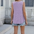 thumbnail image 6 of Summer Tops for Women Spring New Hit Round Neck Sleeveless Solid Color Knit Vest For Women T Shirts Casual Soft Shirt Sleeve Tops Valentine T Shirt Christmas Athletic Clothes Leopard Purple XL, 6 of 9