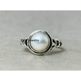 thumbnail image 2 of 925 Sterling Silver Ring For Unisex, Natural Pearl Ring Gemstone Unique Handcrafted Ring For Her Or Him, 2 of 6