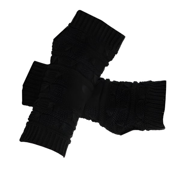 TELOLY Women Girl Knitted Arm Fingerless Keep Warm Winter Gloves Soft Warm Mitten