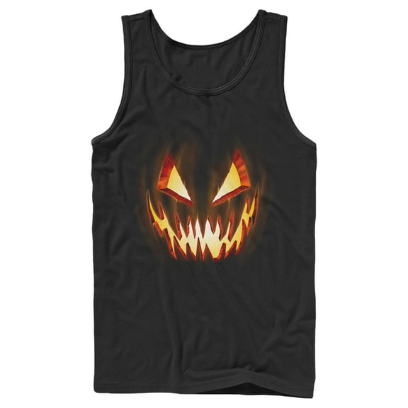 Men's Lost Gods Evil Pumpkin Face Tank Top Black Small