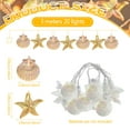 thumbnail image 2 of YUNOVA 9.84FT Battery Powered Shell String Lights - 20 LED Starfish & Seashell Fairy Lights, Ocean Theme Decor for Bedroom, Wedding, Garden Party, Beach Holiday Decorations, 2 of 8