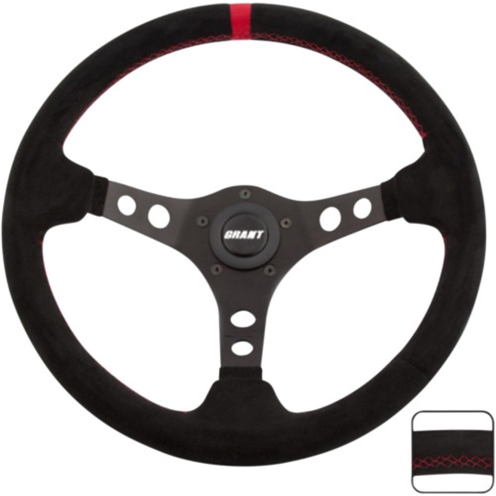 Grant Standard Mount Steering Wheel Kit, Suede with Red Center Marker