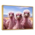 thumbnail image 2 of Designart "Mirage Portrait Of Pink Ostriches" Ostriches Floater Framed Wall Art Prints, 2 of 5