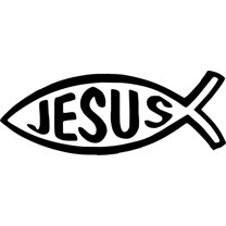 Jesus Fish Picture Art House Living Room- Peel & Stick Sticker - Vinyl Wall Decal Size : 5 Inches X 10 Inches