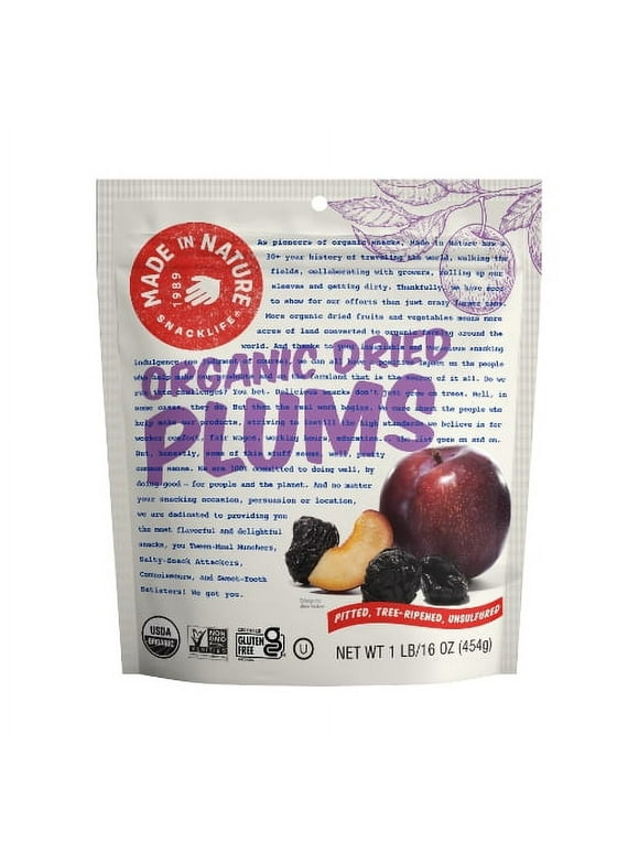 Made in Nature Organic Dried Plums, 16 Oz (1 Pack)