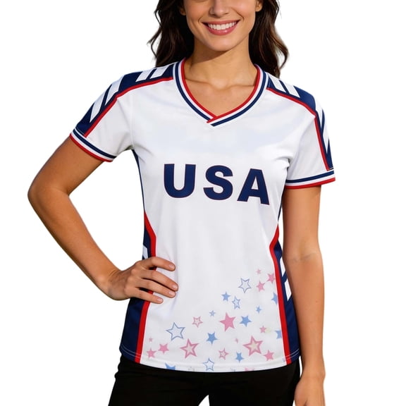 NordicNest Women Soccer Sports Fans Outdoor T-Shirts Athletic Slim Fit Activewear Tee Soccer Shirt