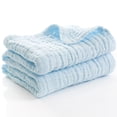 thumbnail image 1 of Manta de bebé de algodón para niños Swaddling Toalla de dormir para recién nacidos Portátil de viaje Cochecito infantil Toalla 105x105cm para el hogar Azul seitruly  BA000369-03, 1 of 7