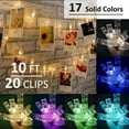 thumbnail image 5 of Solhice Photo Clips String Lights Color Changing 20 LEDs, 10ft RGB Hanging Pictures Wall Lights for Teen Girls Room Decor, Indoor Bedroom Lights with USB Powered and Remote, Gifts for Teenage Girls, 5 of 6