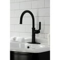 thumbnail image 3 of Kingston Brass KSD2230KL Whitaker One-Handle Single-Hole Bathroom Faucet with Deck Plate and Push Pop-Up Drain, Matte Black, 3 of 7